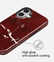 Load image into Gallery viewer, Crimson Marble Vein Glossy Armoured Case
