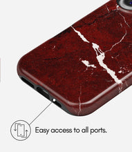 Load image into Gallery viewer, Crimson Marble Vein Glossy Armoured Case
