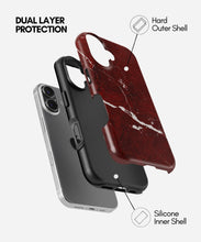 Load image into Gallery viewer, Crimson Marble Vein Glossy Armoured Case
