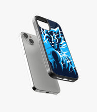 Load image into Gallery viewer, Goku Blue Moon Glass Phone Case
