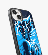 Load image into Gallery viewer, Goku Blue Moon Glass Phone Case
