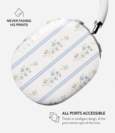 Blue Cottage Stripes Glossy Airpods Max Case