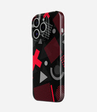 Load image into Gallery viewer, Geometric Black/Red Pattern Glossy Hard Case
