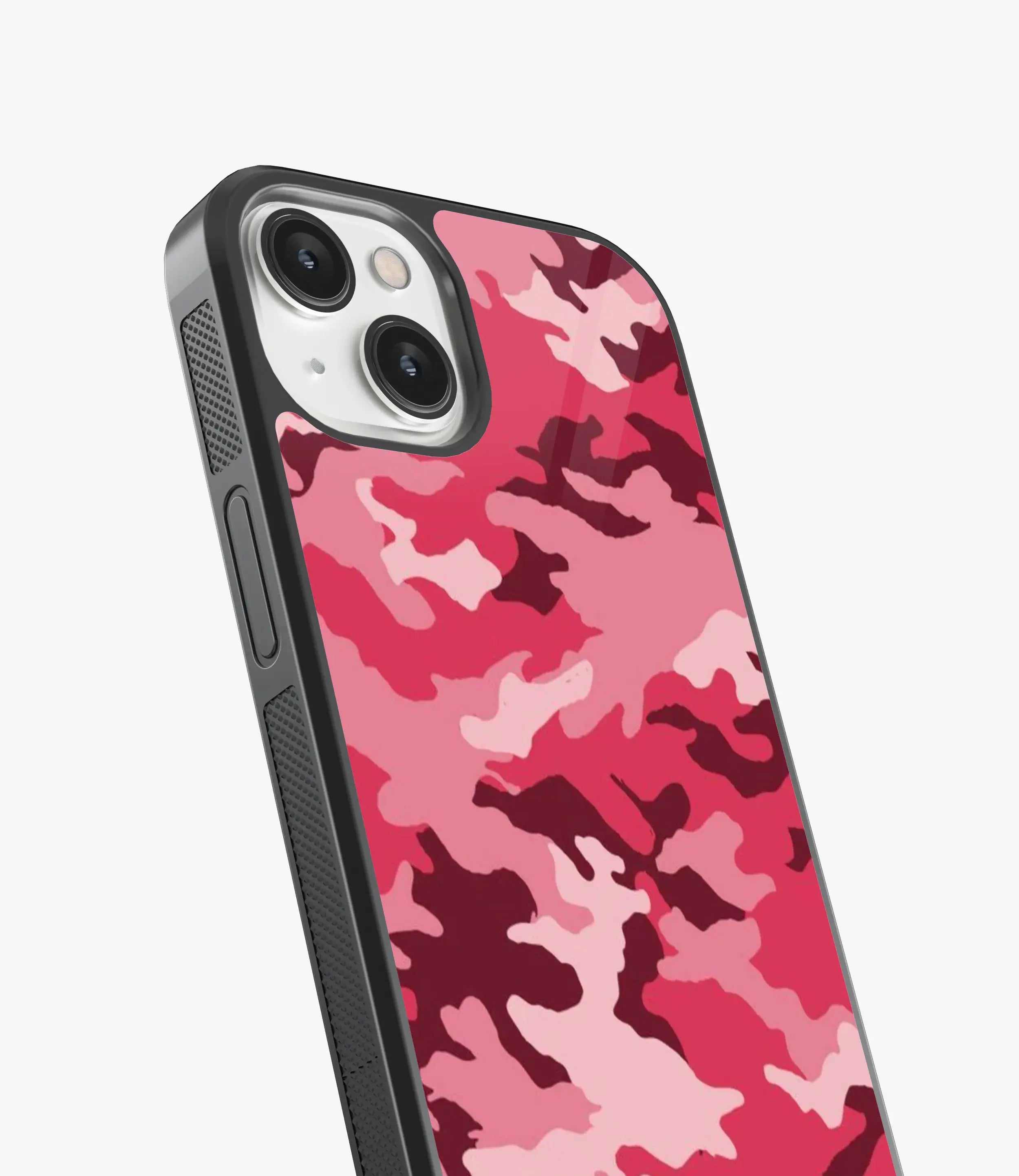 Red Camo Glass Case
