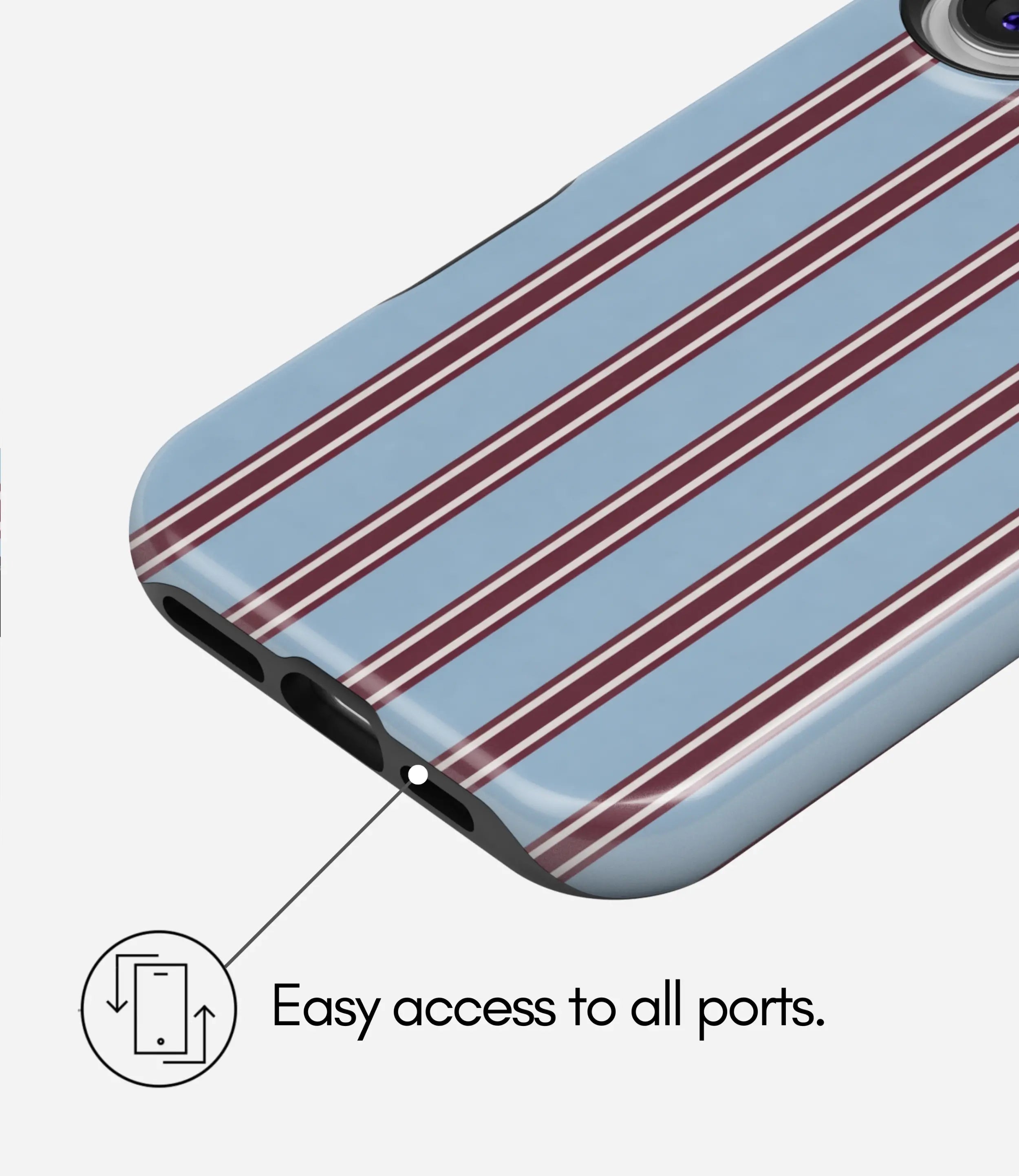 Bordeaux Stripe Glossy Armoured Case