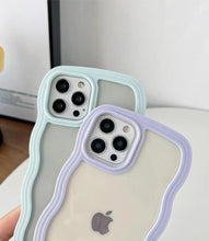 Load image into Gallery viewer, Lavender Wavy Clear Soft iPhone Case
