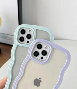 Lavender Wavy Clear Soft iPhone Case