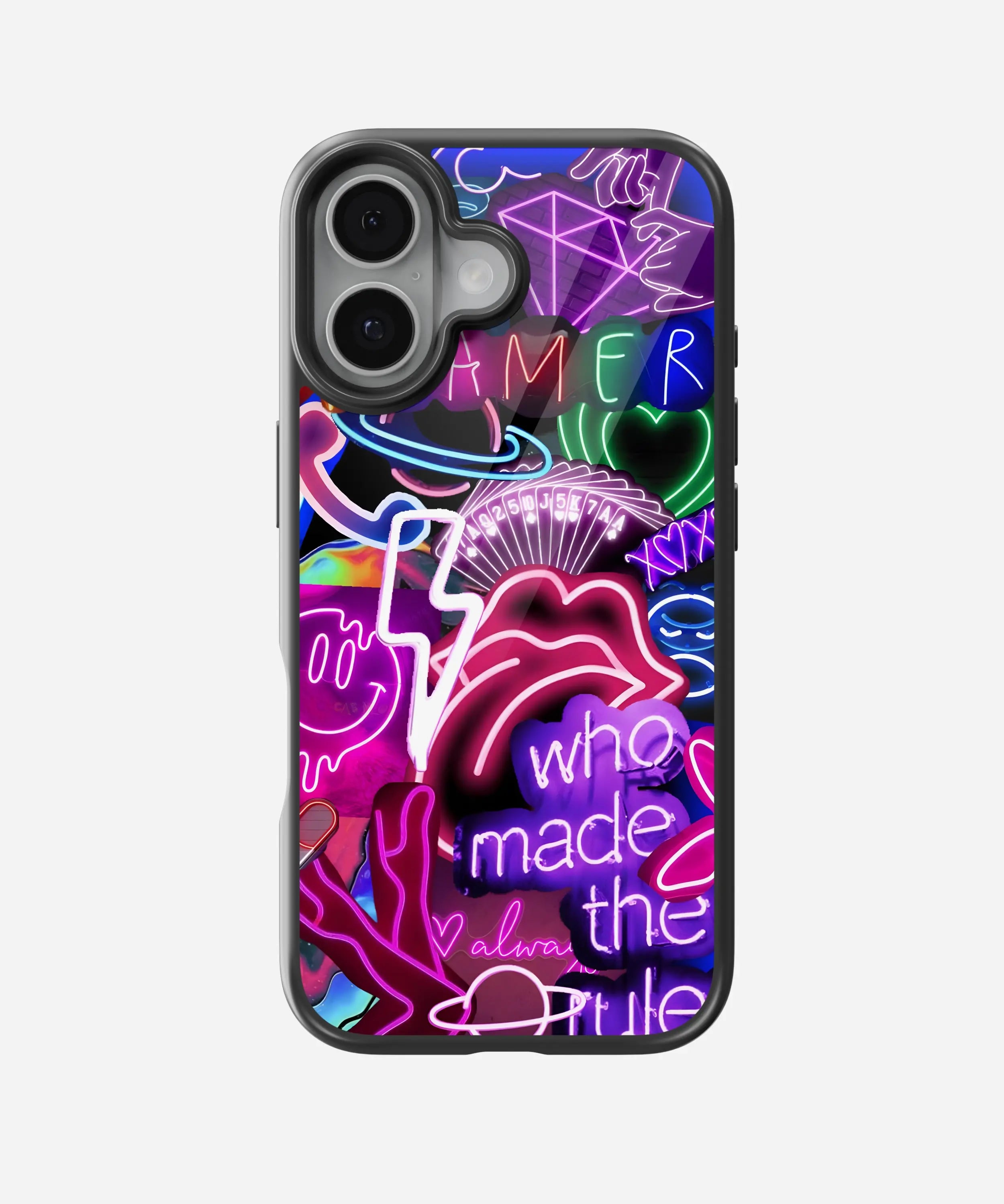 Who Made The Rules Neon Glass Case