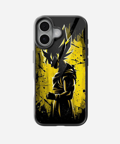 Yellow Goku Art Glass Phone Case