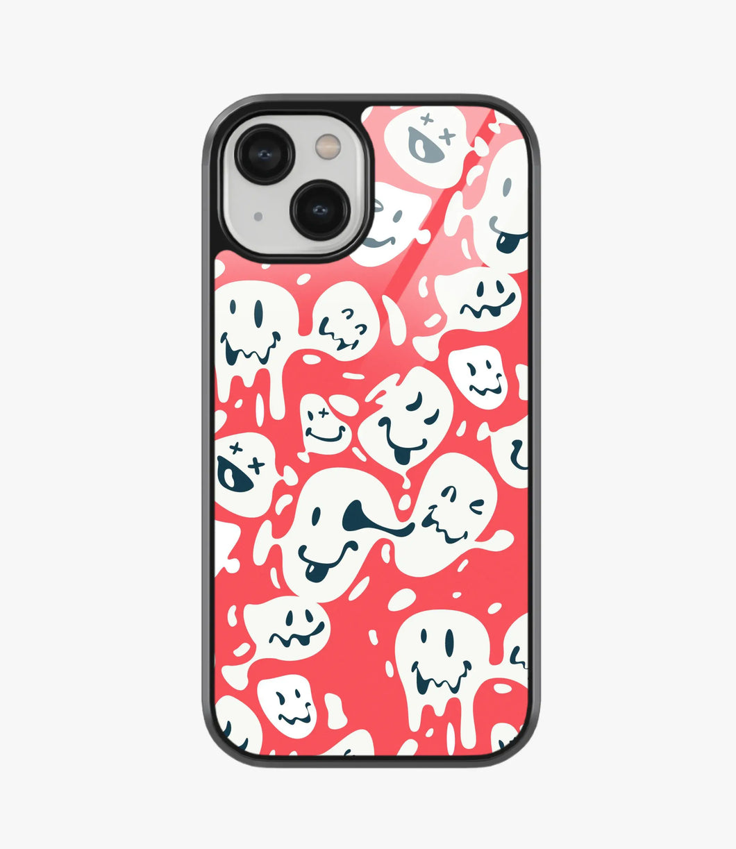 Distorted Smileys Glass Case