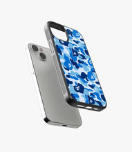 Load image into Gallery viewer, Blue &amp; White Camo Glass Case
