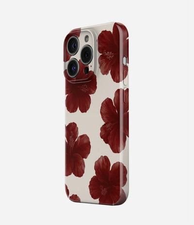 Scarlet Hibiscus Glossy Hard Case