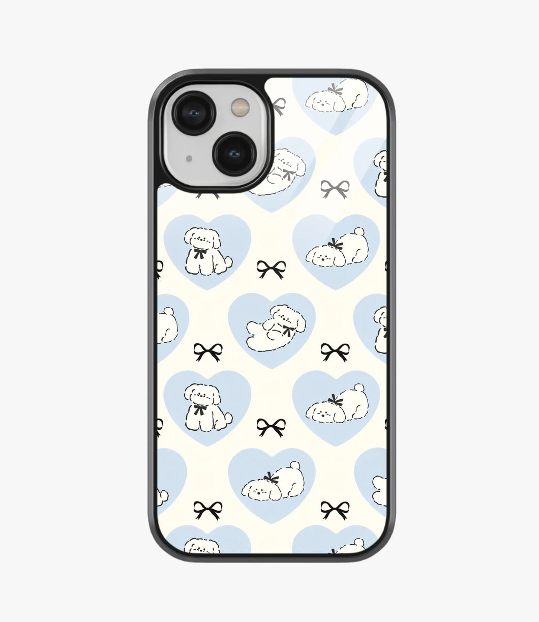 Bowtie Poodle Glass Case