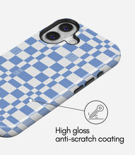 Load image into Gallery viewer, Powder Blue Plaid Glossy Armoured Case
