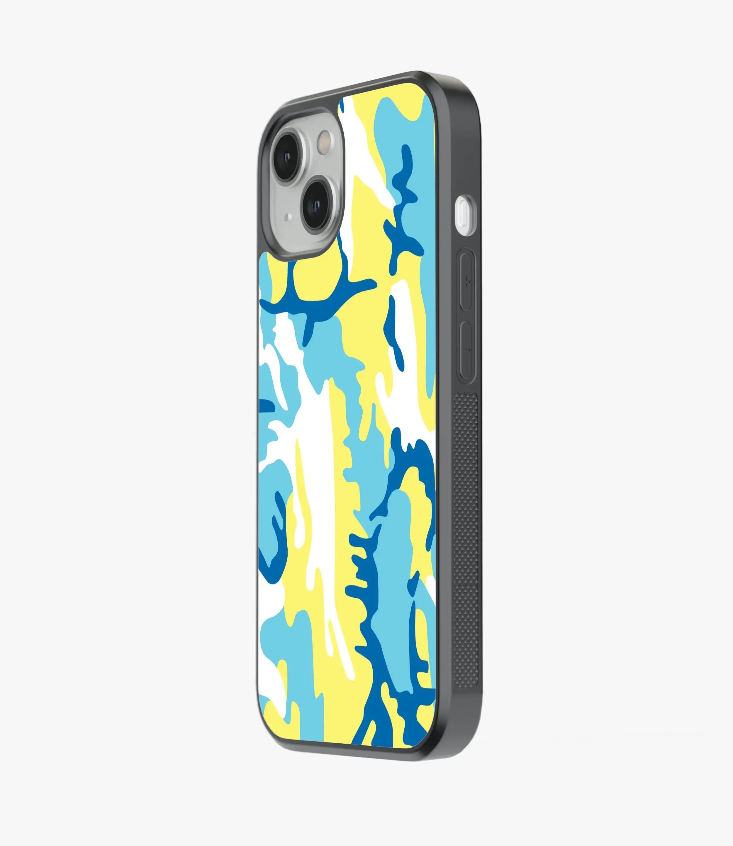 Yellow Camo Glass Case