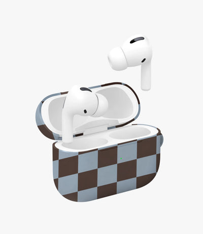 Mocha Sky Checker Glossy Airpod Case