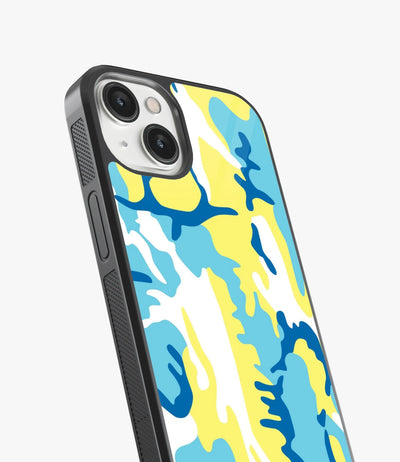 Yellow Camo Glass Case