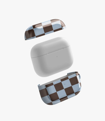Mocha Sky Checker Glossy Airpod Case