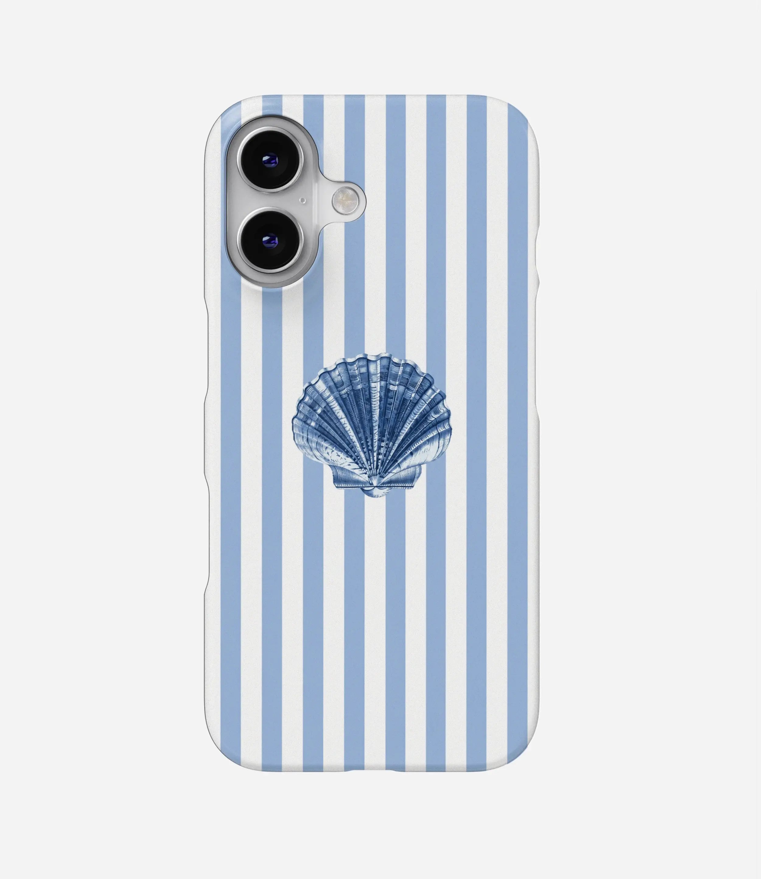 Blue Seashell Stripe Hard Case
