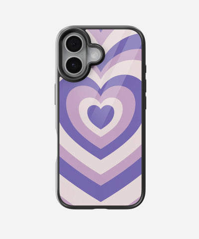 Y2K Pastel Purple Retro Hearts Glass Case