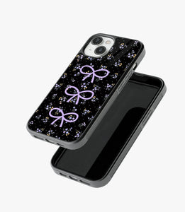Midnight Bloom Bows Glass Case