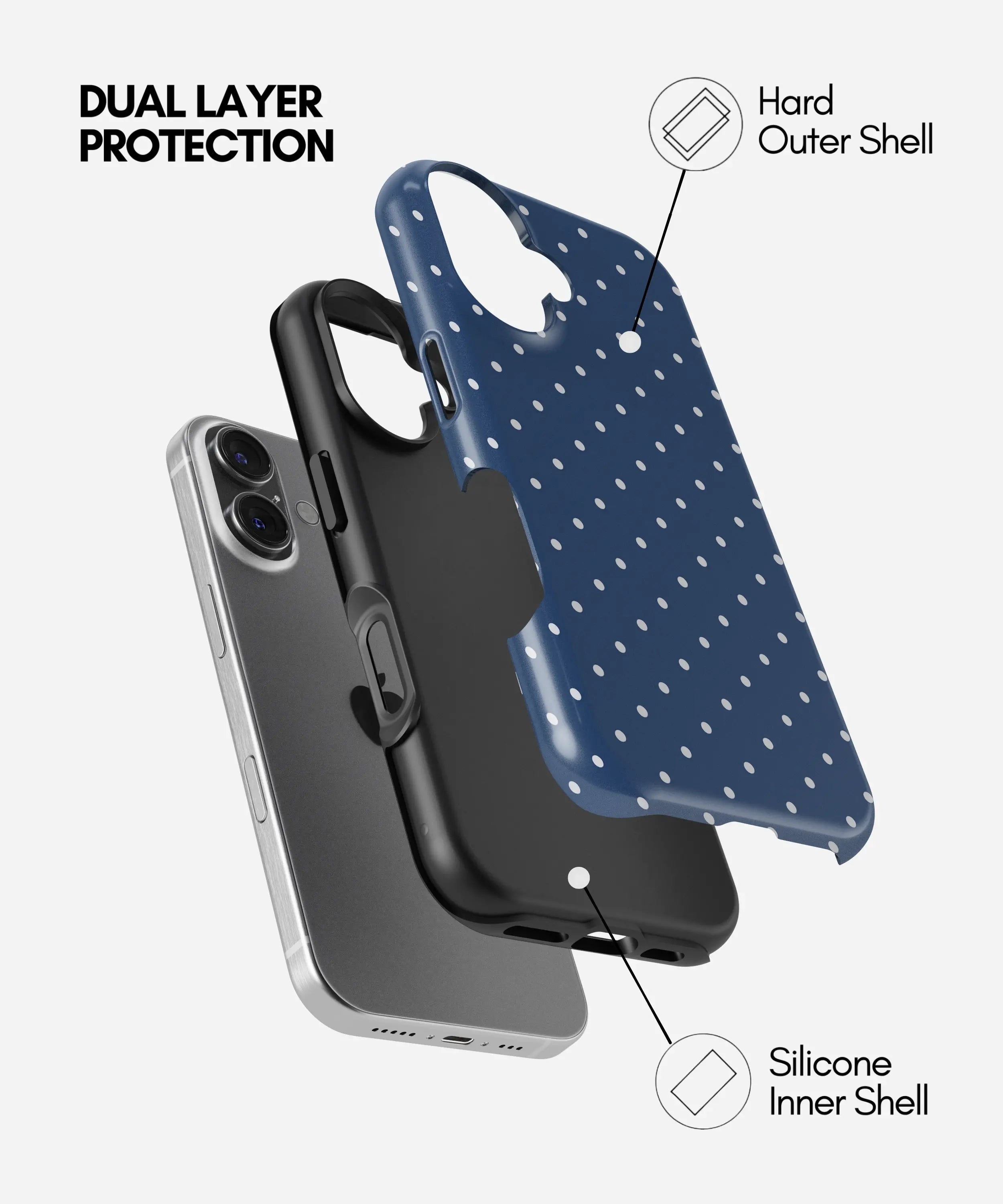 Dot Navy Glossy Armoured Case