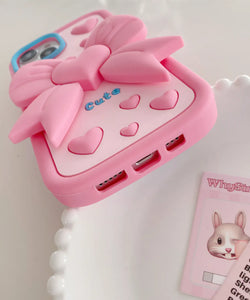 Pastel Cute Bow Soft Silicone Phone Case