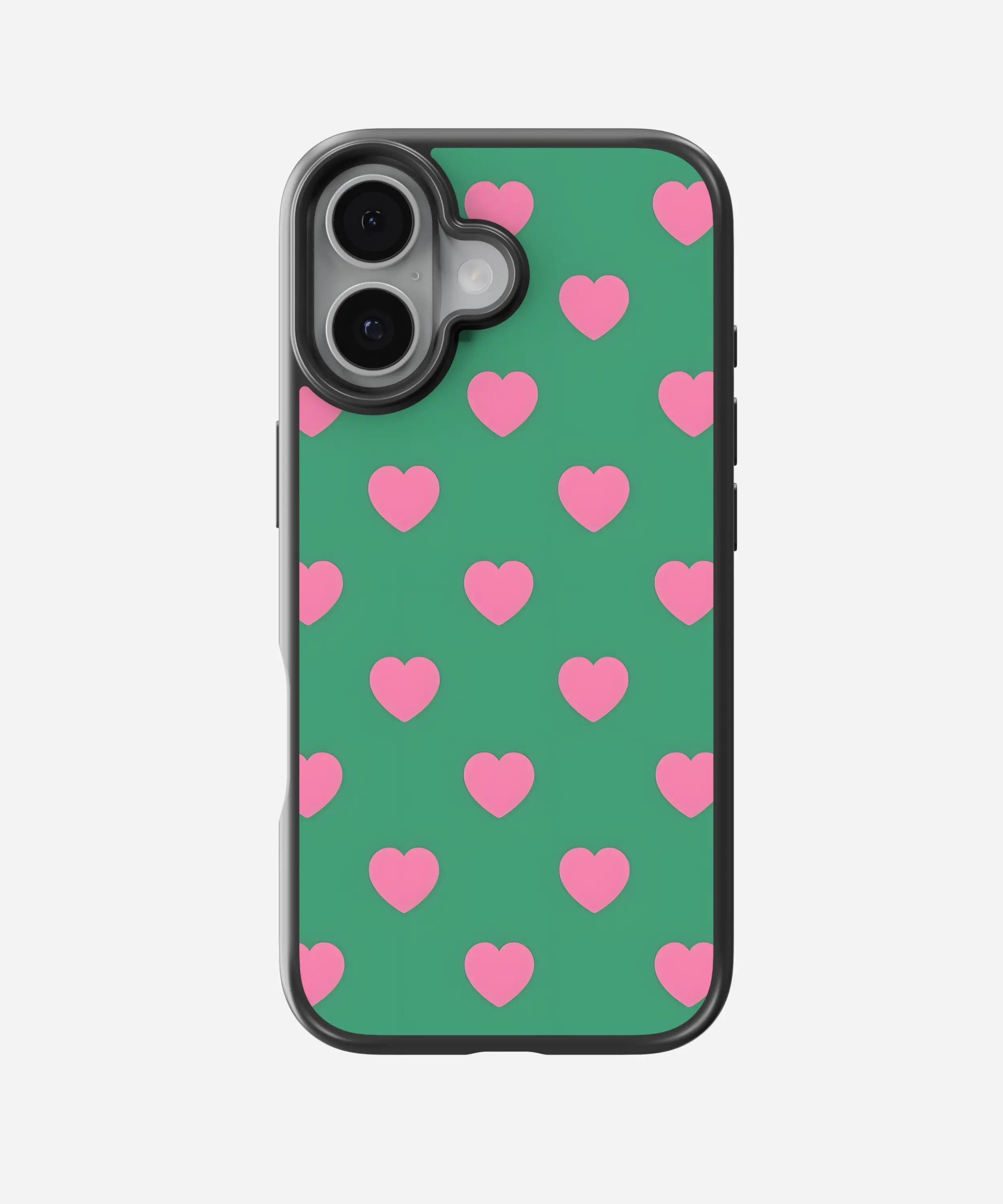 Forest Green Hearts Hybrid Matte Case