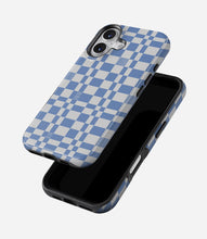 Load image into Gallery viewer, Powder Blue Plaid Glossy Armoured Case
