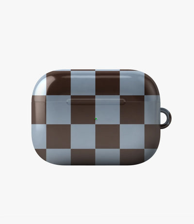 Mocha Sky Checker Glossy Airpod Case
