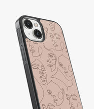 Load image into Gallery viewer, Line Artwork Aesthetic Glass Phone Case
