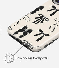 Load image into Gallery viewer, Noir Coquette Bows Glossy Armoured Case
