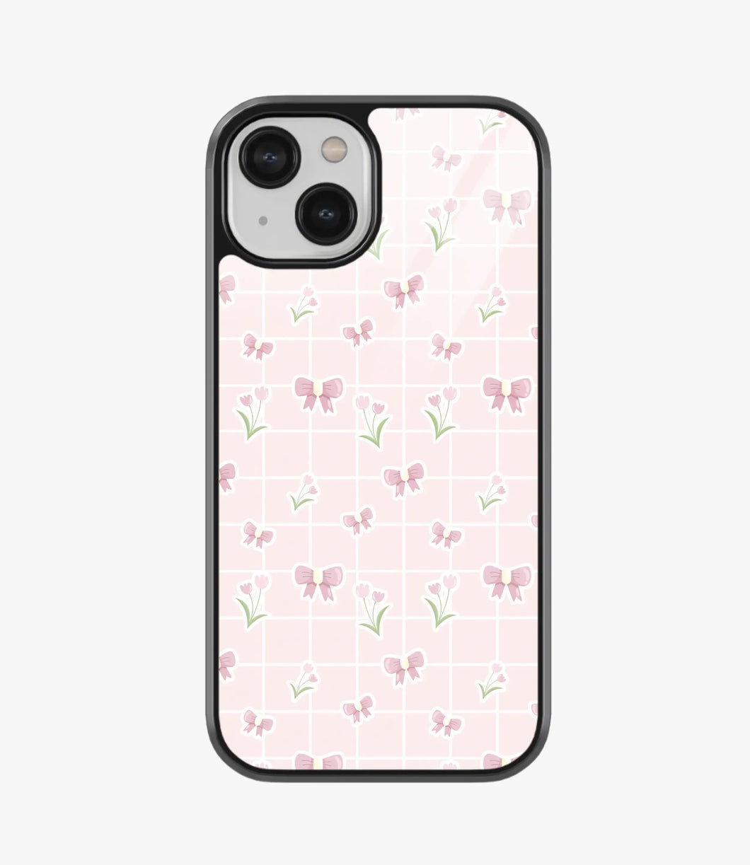 Spring Bow Grid Glass Case