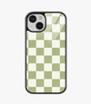 Sage Check Glass Case