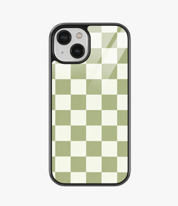 Sage Check Glass Case