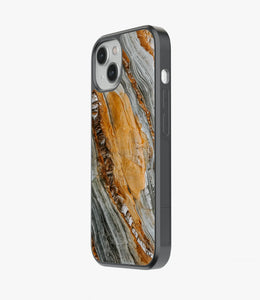Grey/Golden Marble Glass Case