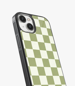 Sage Check Glass Case