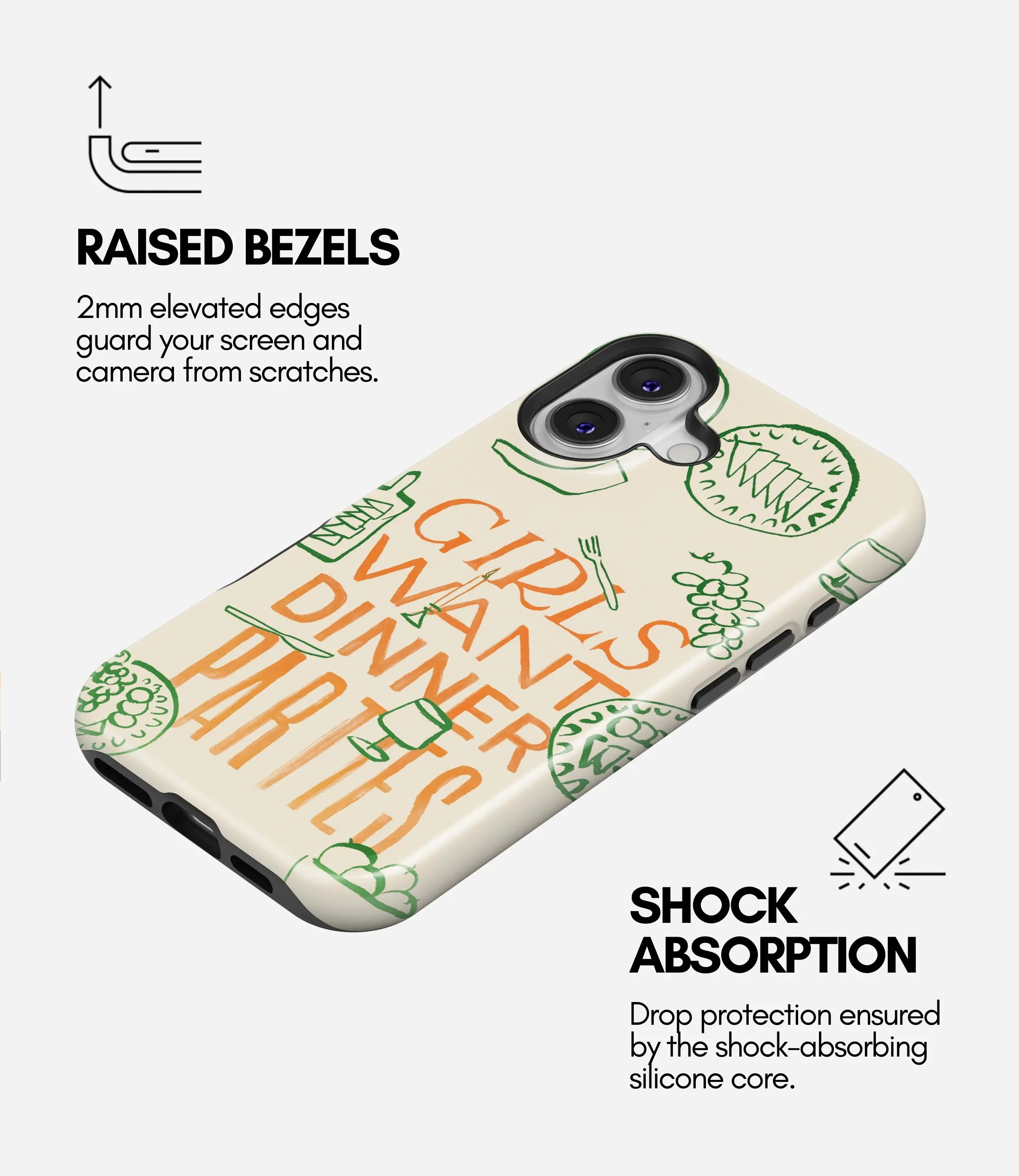 Girls Just Wanna Eat Glossy Armoured Case