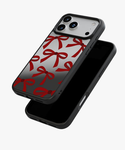 Crimson Coquette Bows Luxe Mirror Phone Case