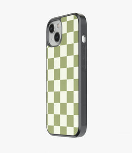 Sage Check Glass Case