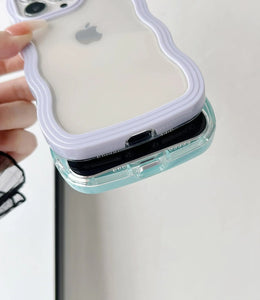 Sky Blue Wavy Clear Soft iPhone Case