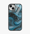 Marbled Teal Marble Glass Phone Case