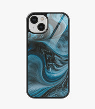 Load image into Gallery viewer, Marbled Teal Marble Glass Phone Case
