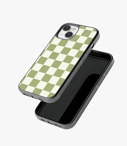 Sage Check Glass Case