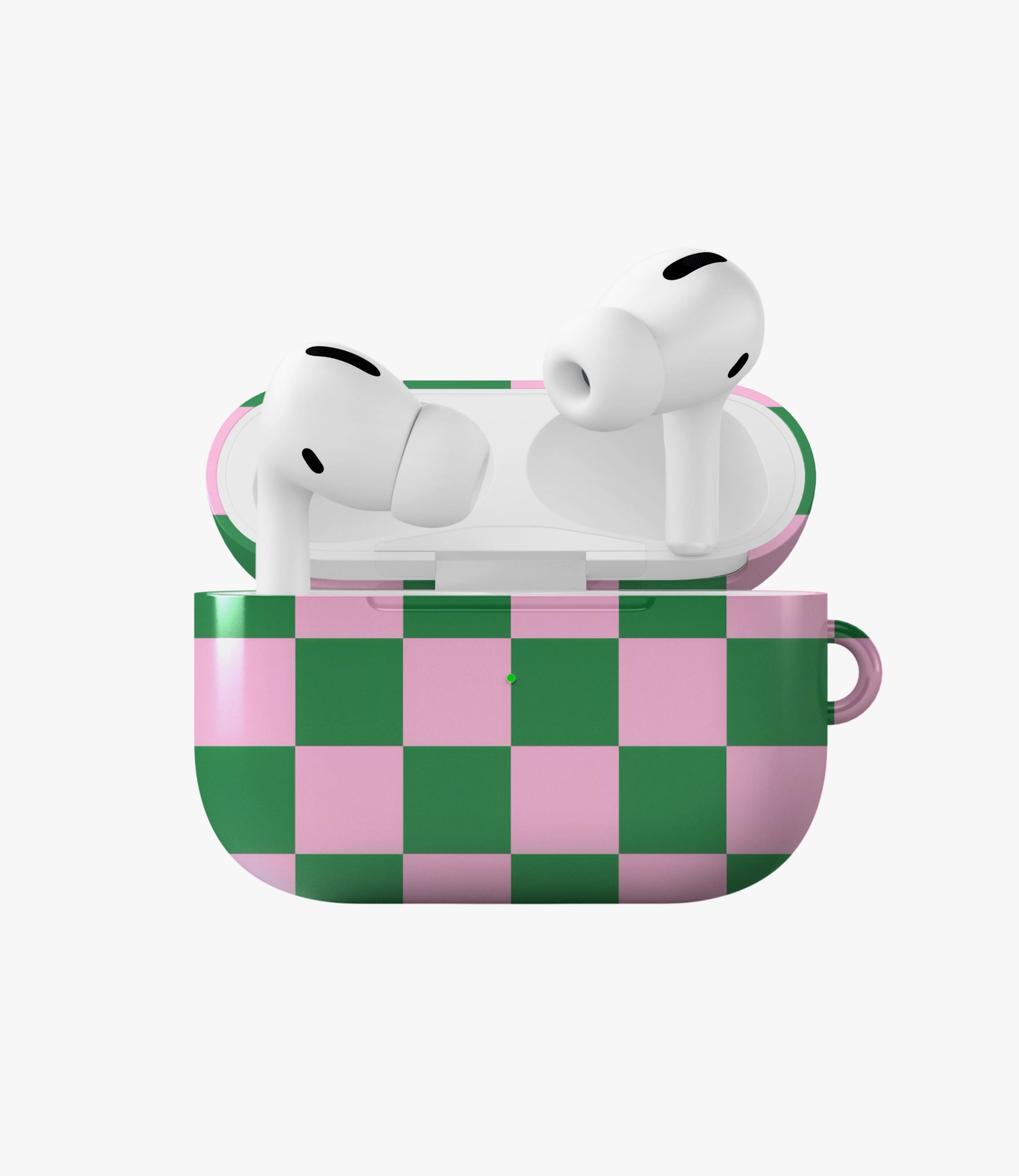 Minty Checkmate Glossy Airpod Case