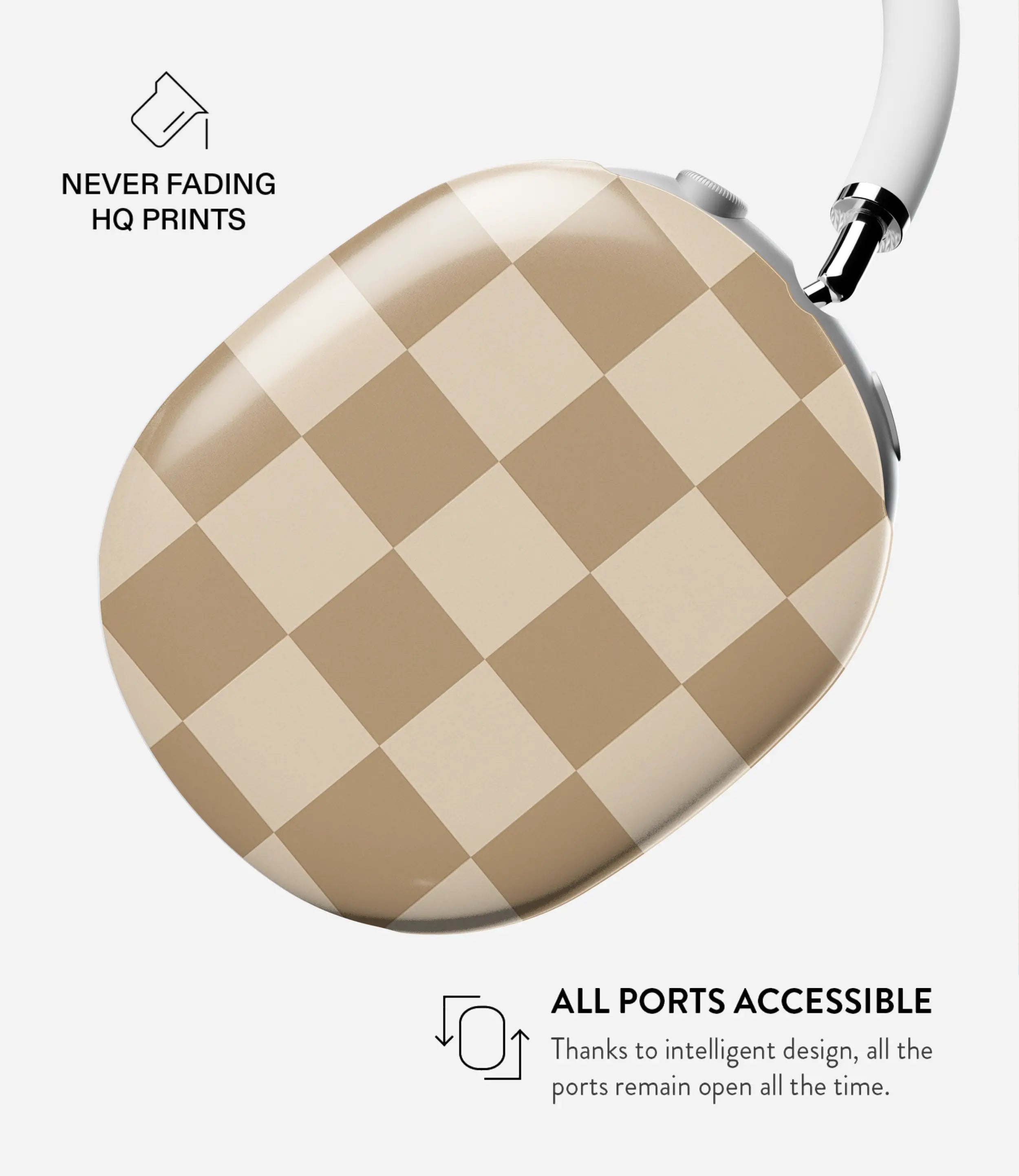 Vanilla Check Glossy Airpods Max Case