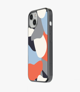 Orange Blue Camo Glass Case
