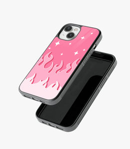 Y2K Fireburst Pink Flame Glass Case