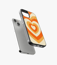Load image into Gallery viewer, Y2K Orange Retro Hearts Glass Case
