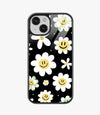 Floral Daisy White Glass Case